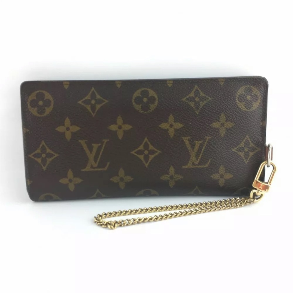 AUTHENTIC Louis Vuitton LV Monogram Accordion Wallet Wristlet Clutch Bag
